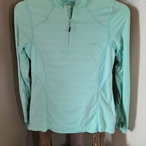 MPG mint green long sleeve quarter zip Pullover size medium